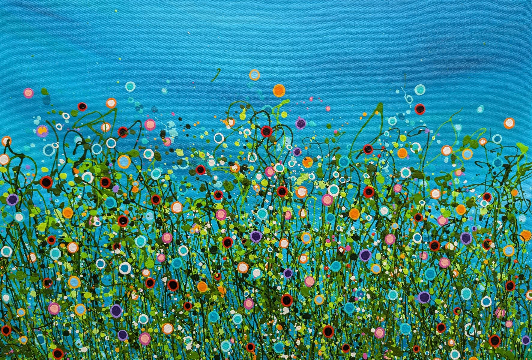 Caos turchese #3, quadro originale, paesaggio, contemporaneo in vendita 4