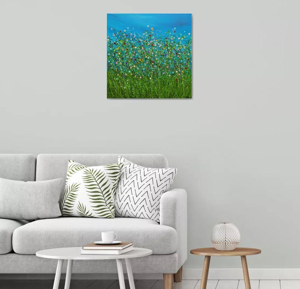 Caos turchese #3, quadro originale, paesaggio, contemporaneo in vendita 6