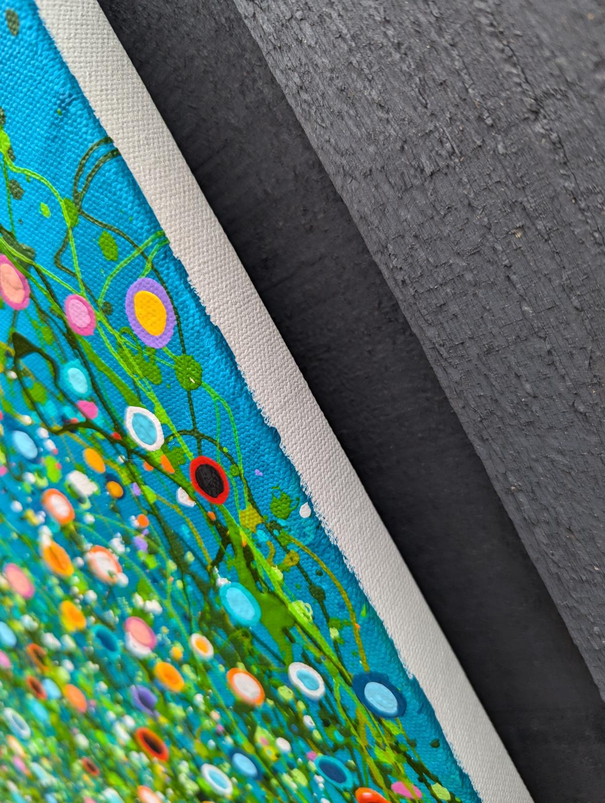 Turquoise Chaos #4, original painting, landscape, contemporary - Contemporary Painting by Lucy Moore