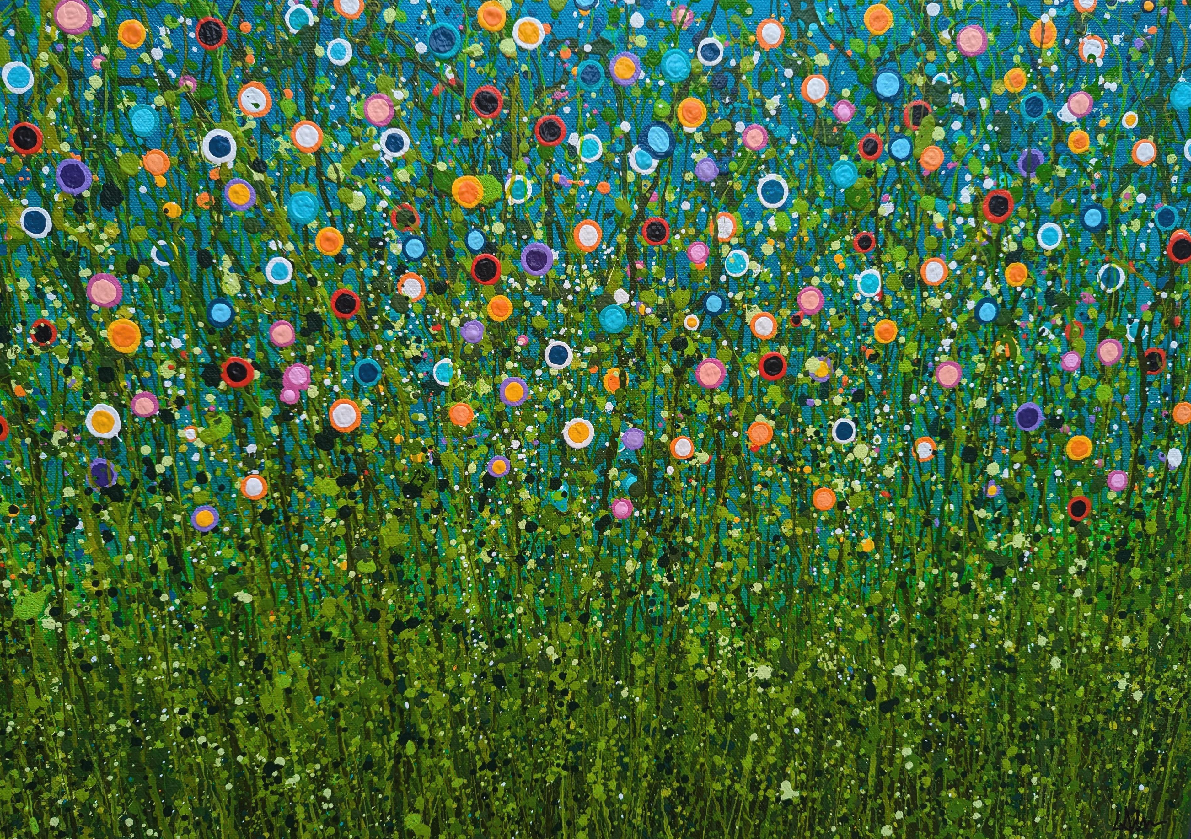 Turquoise Chaos #4 60 x 60 cm x 1.5 cm I created this artwork, using a harmonious blend of colors to manifest a dreamscape. Embodying both abstract and impressionistic styles, I sought to evoke a sense of serenity and wild joy. The dance of colors
