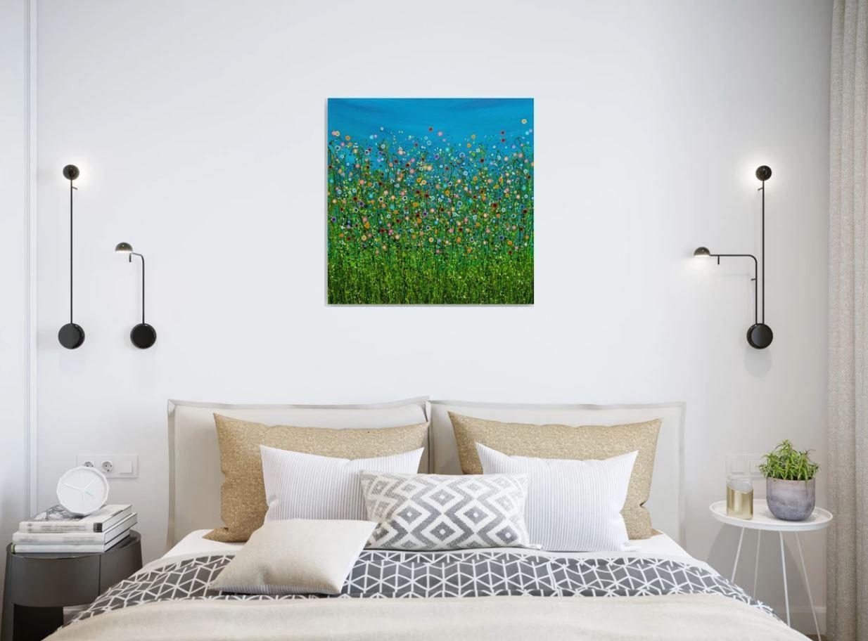 Turquoise Chaos #4, original painting, landscape, contemporary For Sale 2