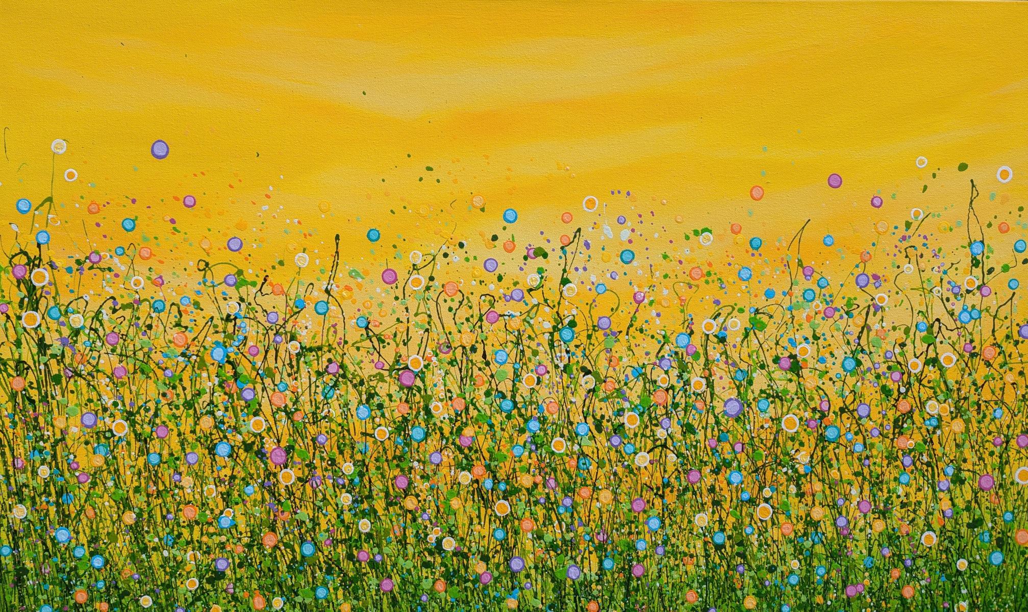 What Dreams May Come #3, Pintura original, Pradera floral, Naturaleza, Gris, Arte rojo 4