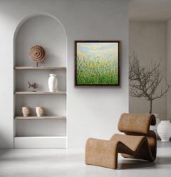 What's the Story Morning Glory, Spring Meadow Painting, Abstract Landscape Art