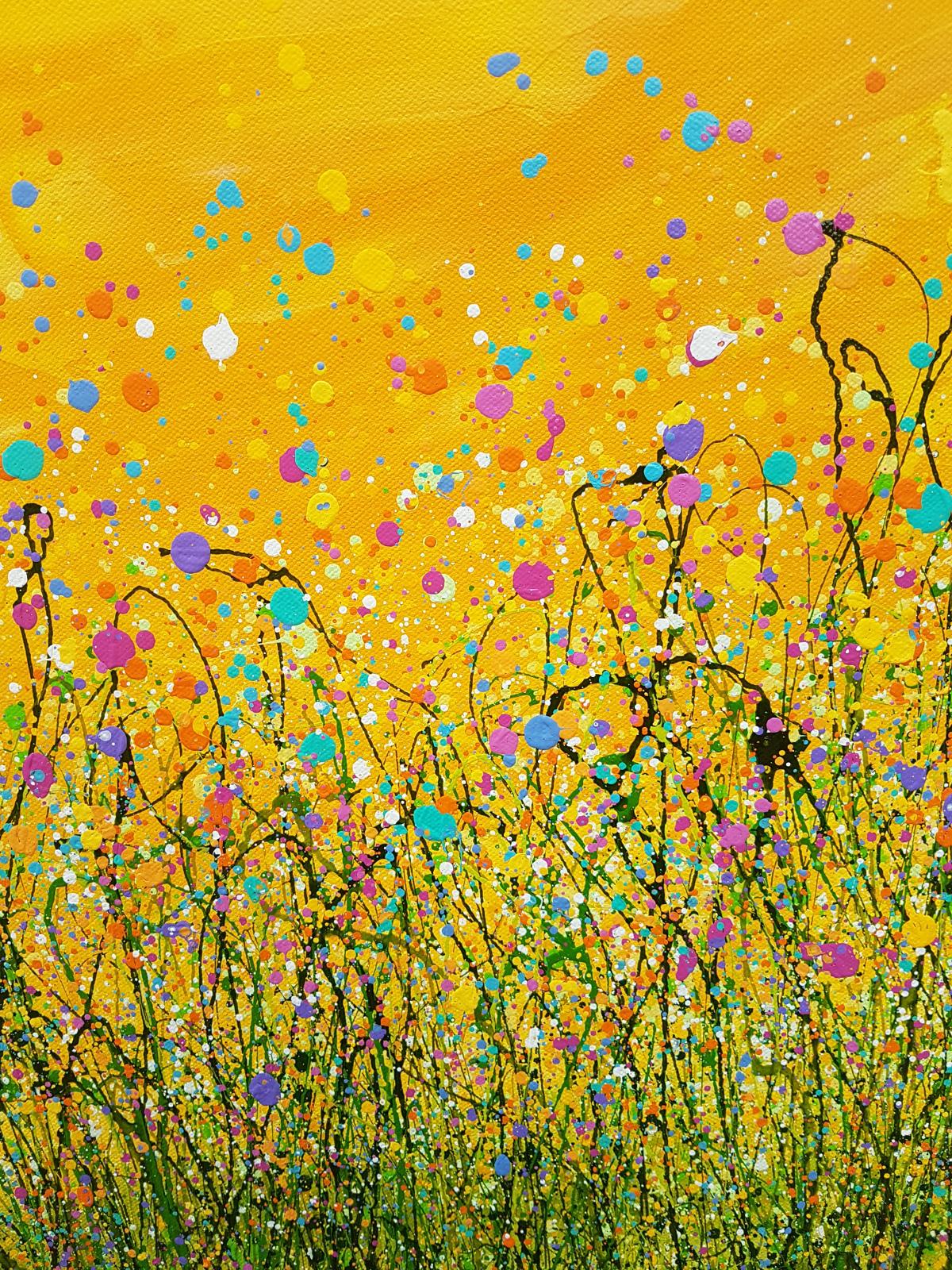 Where Dreams Are Made #4 - Yellow Abstract Painting by Lucy Moore