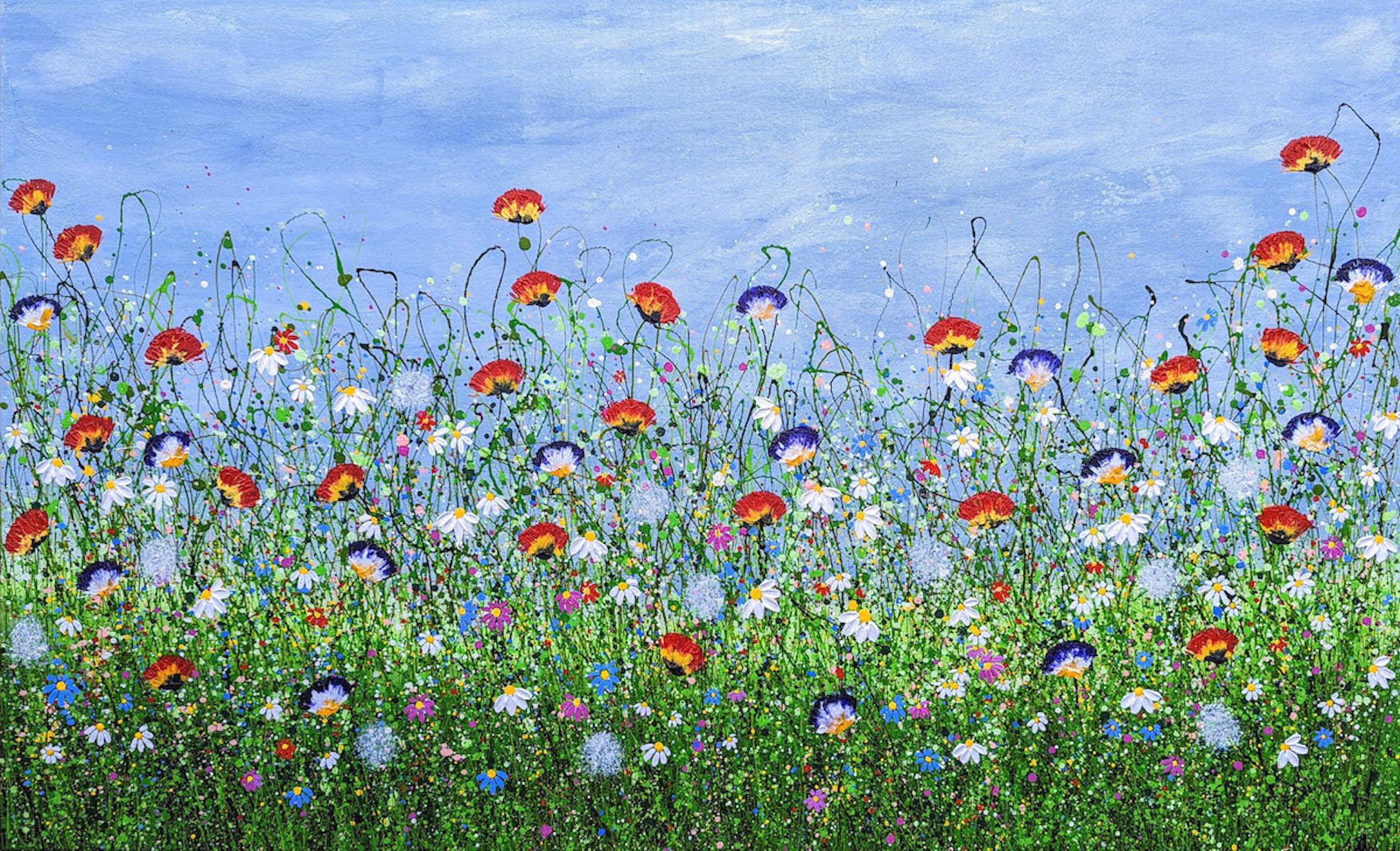 Where Wild Meadows Whisper #3 by Lucy Moore [2022]
original and hand signed by the artist 
Acrylic on canvas
Image size: H:67 cm x W:90 cm
Complete Size of Unframed Work: H:67 cm x W:90 cm x D:1.9cm
Sold Unframed
Please note that insitu images are