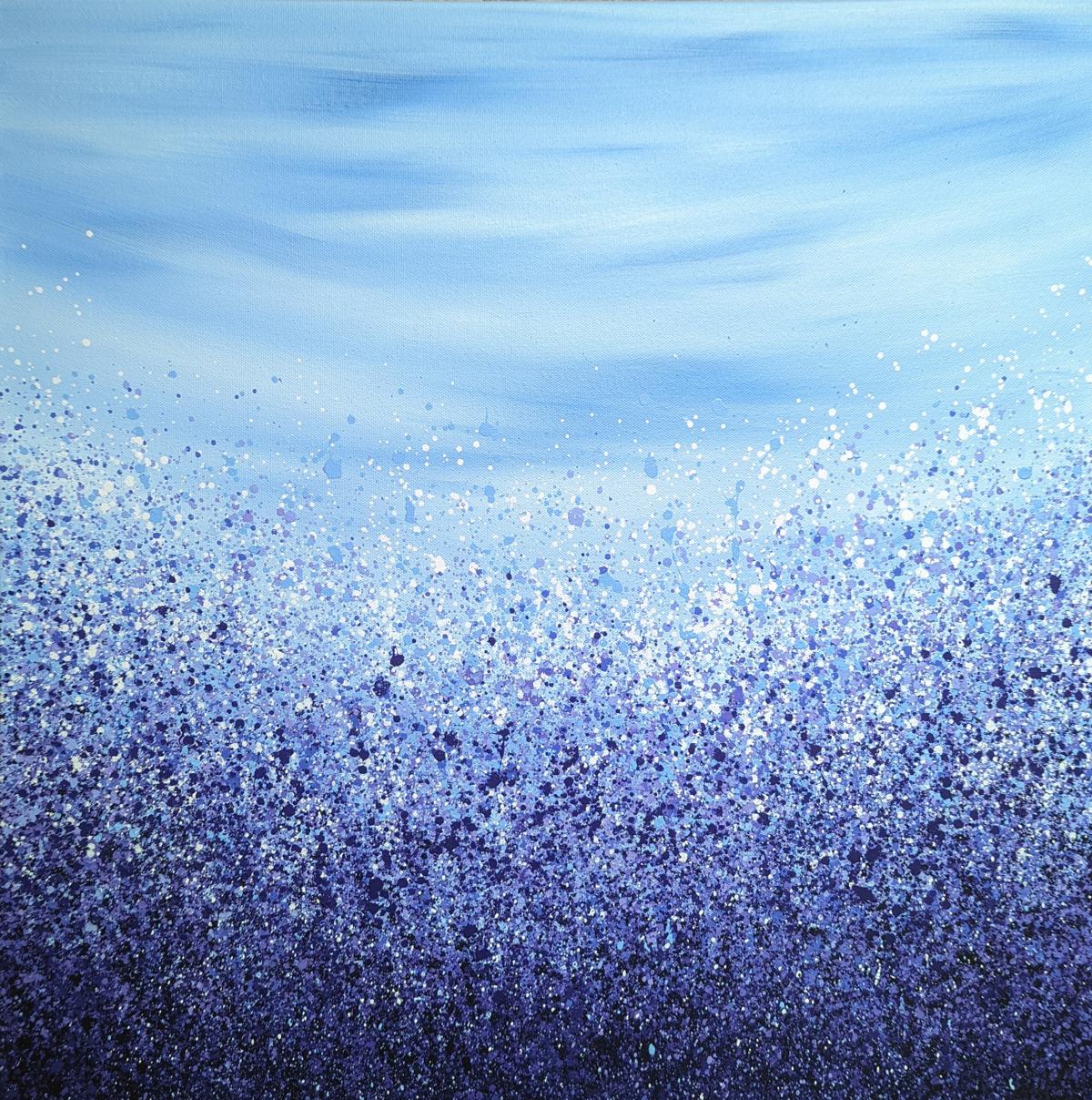 Wild Amethyst Radiance de Lucy Moore, peinture florale originale, art de paysage en vente 6