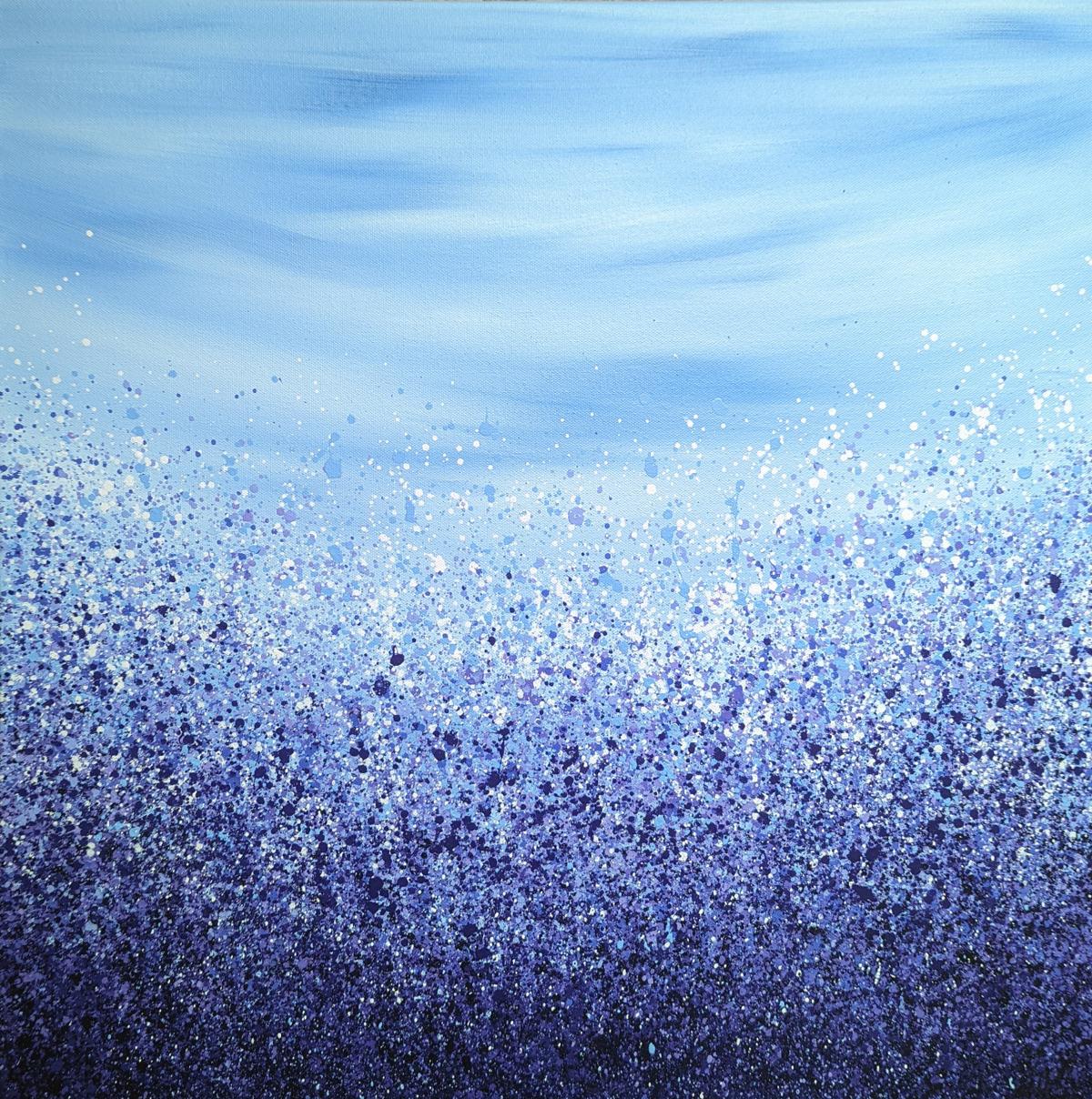 Wild Amethyst Radiance by Lucy Moore, original floral painting, landscape art For Sale 4