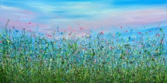 Wild & Free Enchanted Meadows #4 von Lucy Moore, Landschaftsgemälde, geblümt 