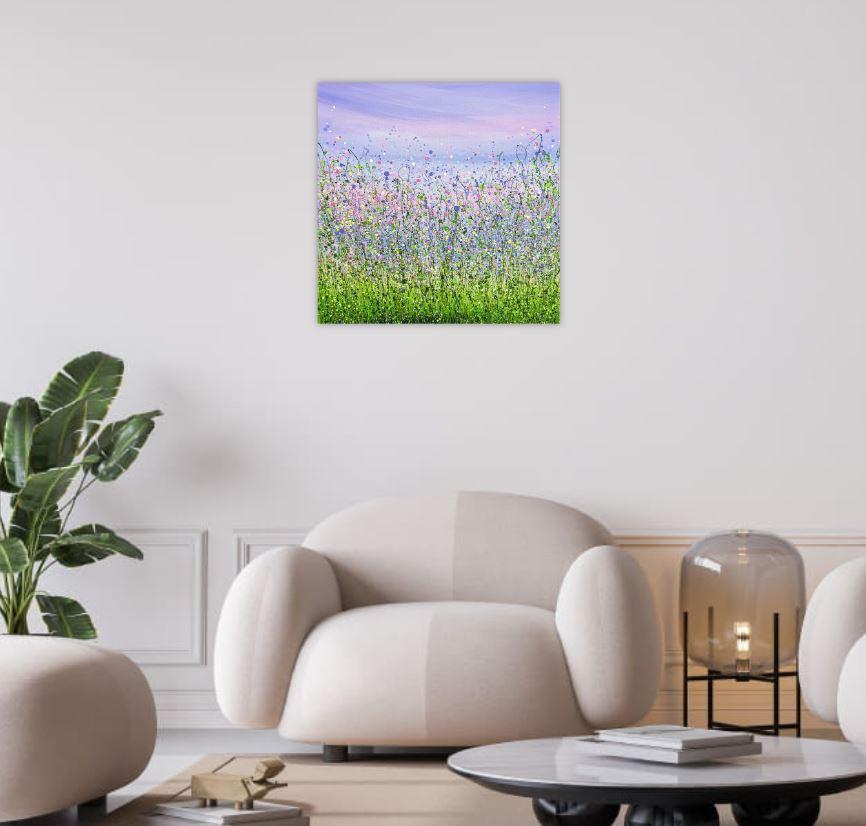 Wrapped Up In A Daydream #17, Expressionist Floral Landscape Painting, Meadows For Sale 6