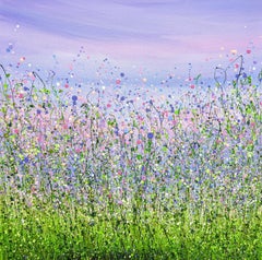 Wrapped Up In A Daydream #17, Expressionist Floral Landscape Painting, Meadows