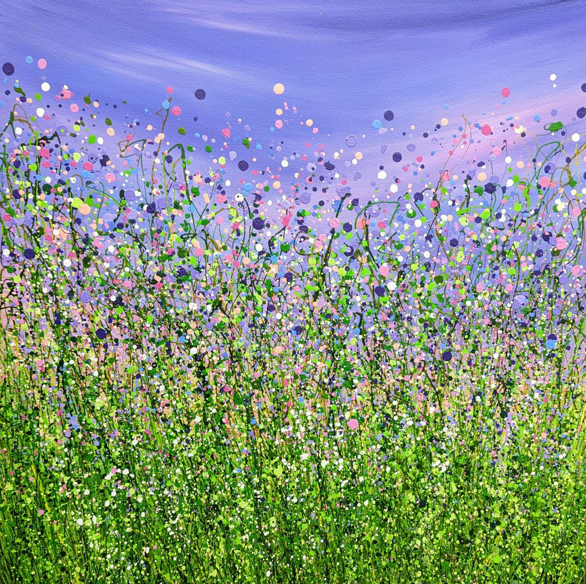 Lucy Moore Figurative Painting - Wrapped Up In A Daydream #17, meadow art, original art, affordable art