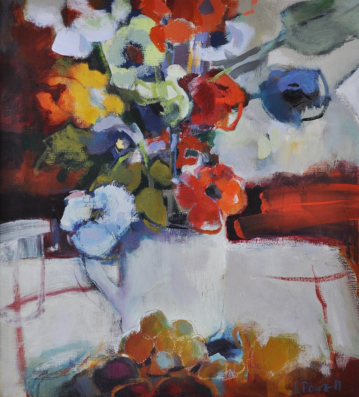 By the Canal, Blumen in einem Krug und alles ist gut (Abstrakter Impressionismus), Painting, von Lucy Powell