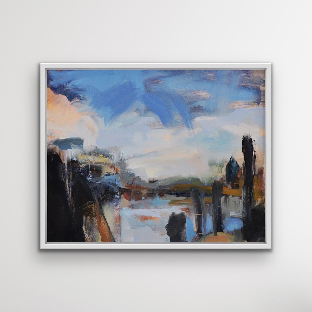 London Docks, Lucy Powell, Landscape painting, London art, Cityscape art  For Sale 2