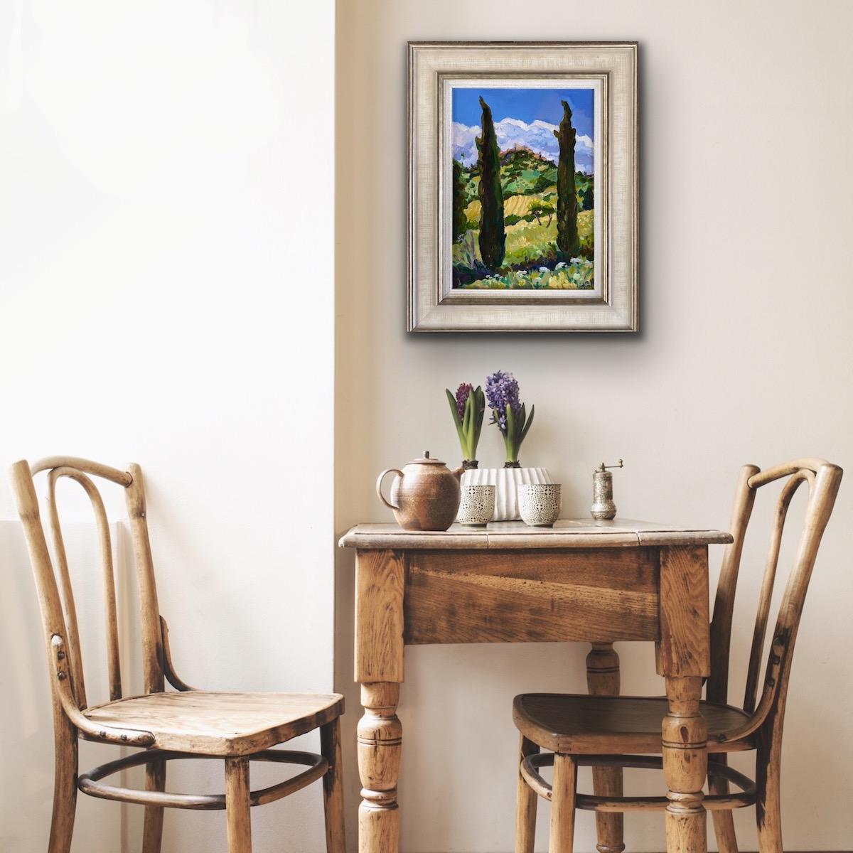 Casole D’elsa III, Italian Tuscan Landscape Painting, Impressionist Style Art For Sale 1