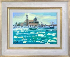 Gondole a San Marco, Venezia e Casole D'elsa III Dyptich, dipinti originali