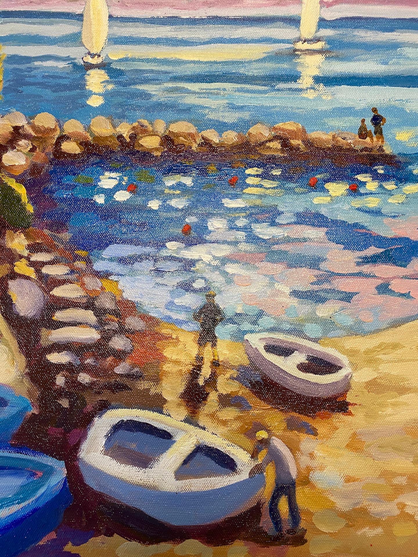 Lucy Pratt, Down with the Boats, Original Seascape Painting, Affordable Art 1