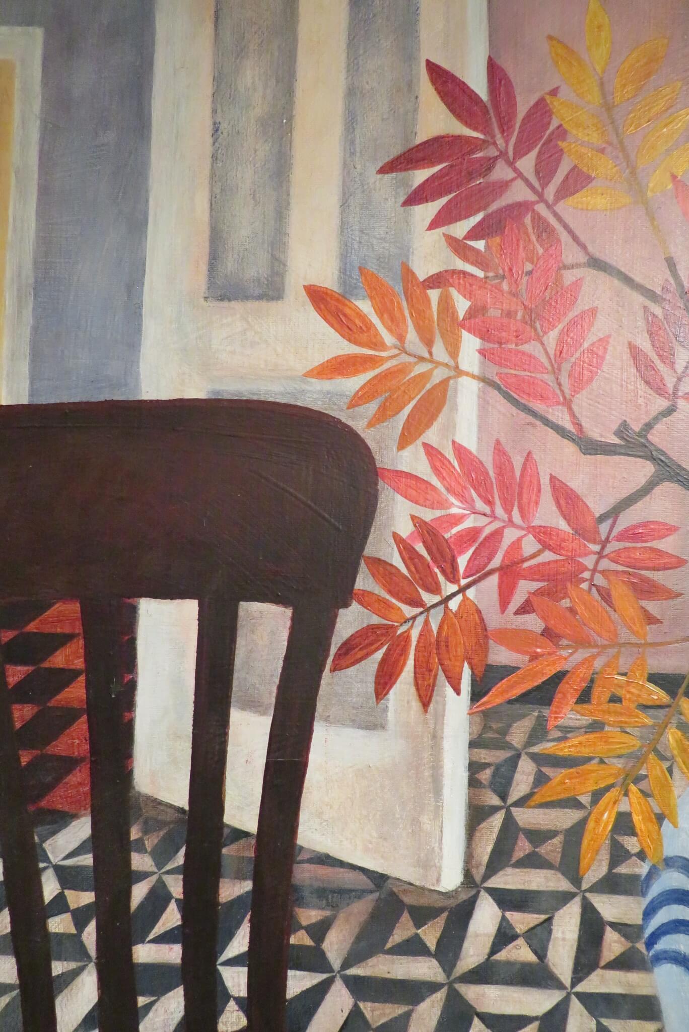 Originales großes englisches impressionistisches Interieur-Stillleben des 20. Jahrhunderts, Ölgemälde  (Post-Impressionismus), Painting, von Lucy Raverat