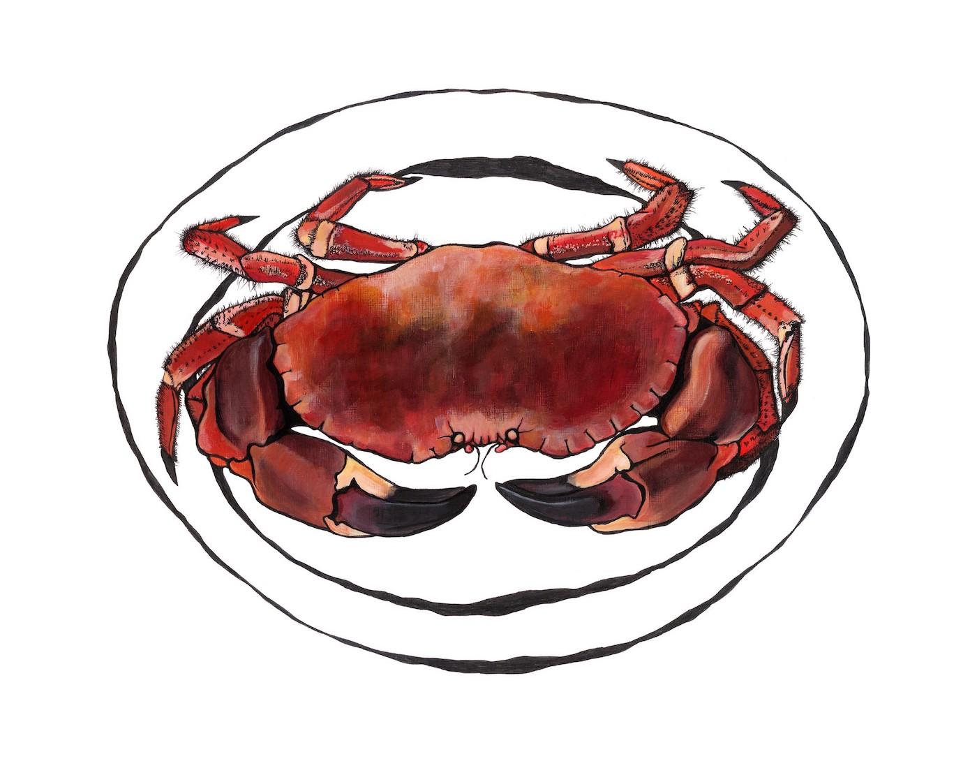 Peinture originale d'Harry Crab de Lucy Routh, art animalier à vendre, art illustratif
