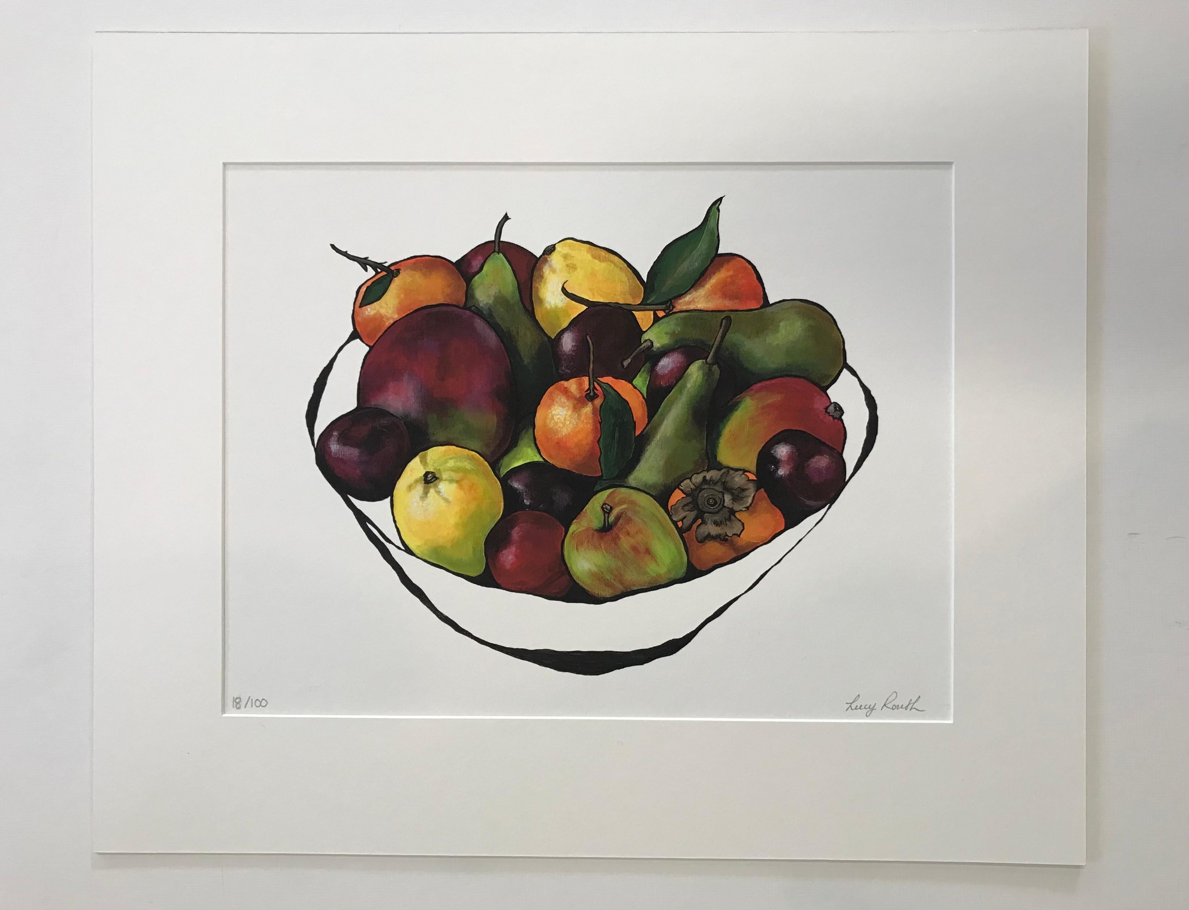 Abundance of Colour, Limited edition giclée print, Food art, Fruit, Bold colours - Contemporary Print by Lucy Routh