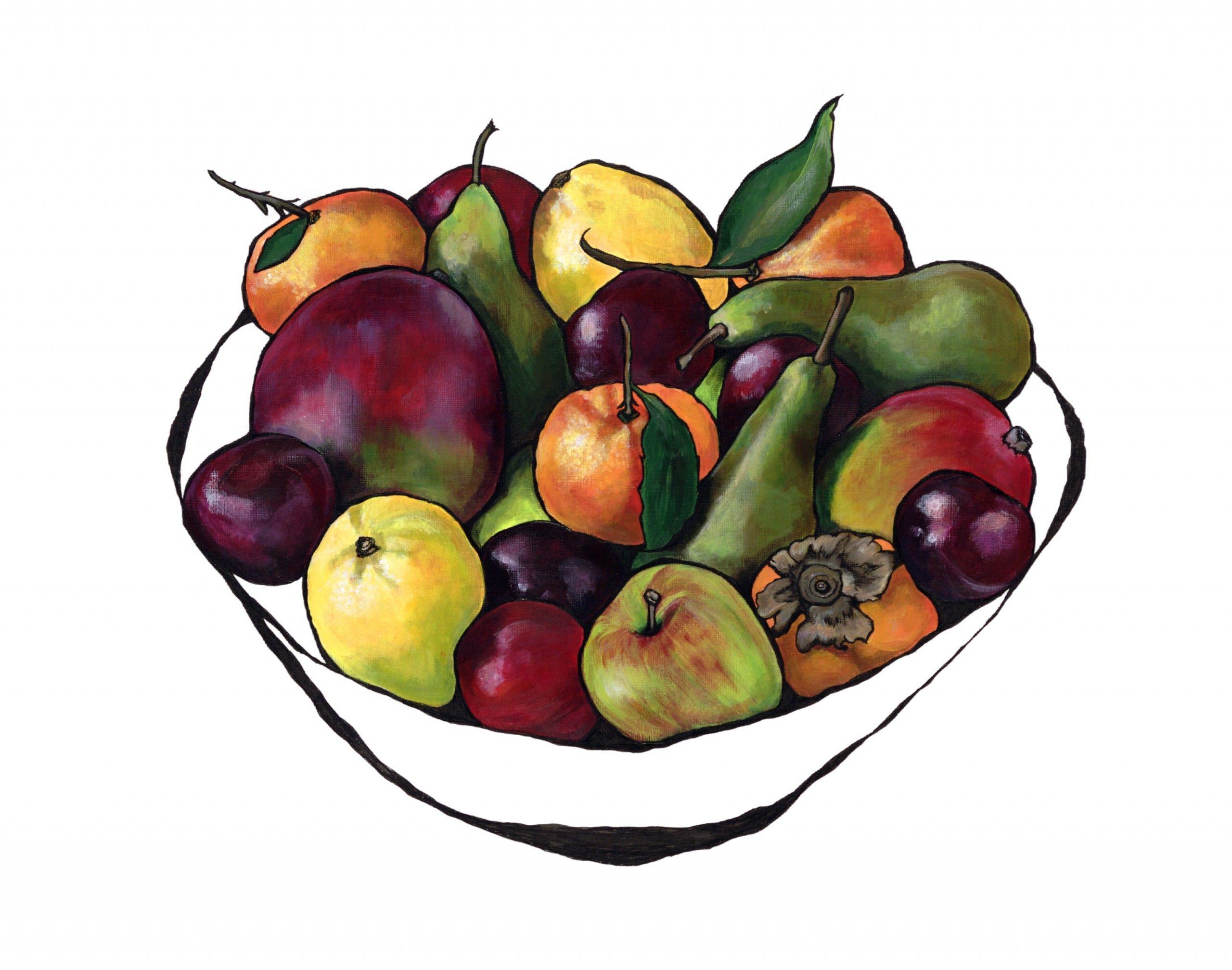 Lucy Routh Print - Abundance of Colour, Limited edition giclée print, Food art, Fruit, Bold colours