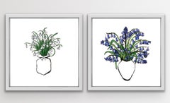 Bluebells and Snowdrops diptych
