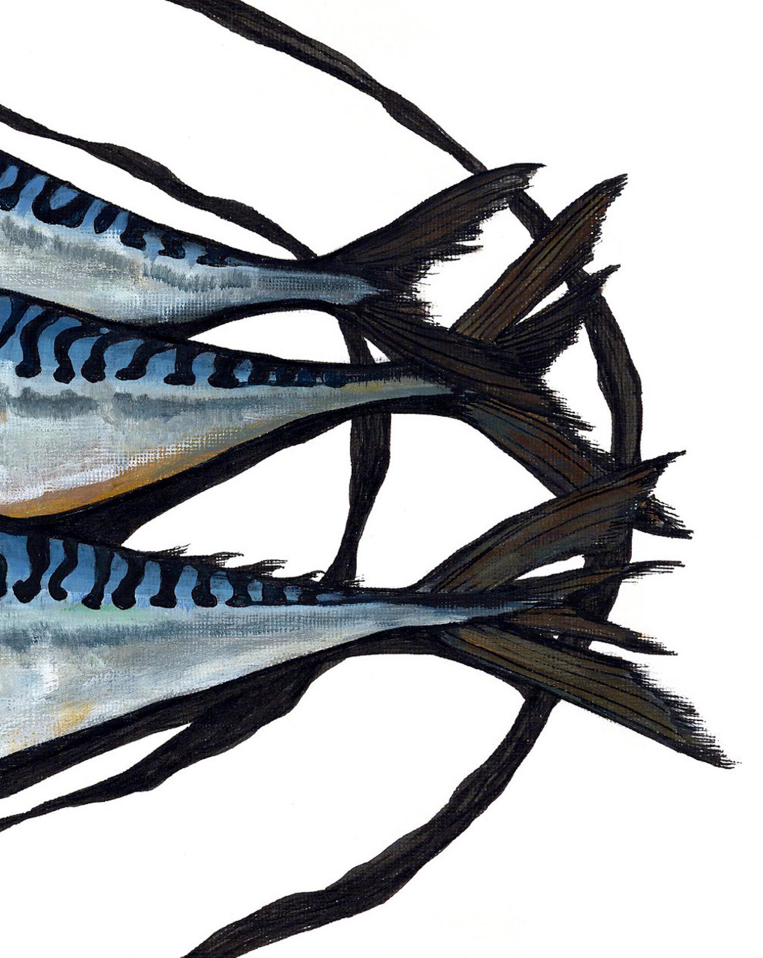 Lucy Routh, Three Mackerel, Limited Edition Print, Contemporary Still Life Art 3
