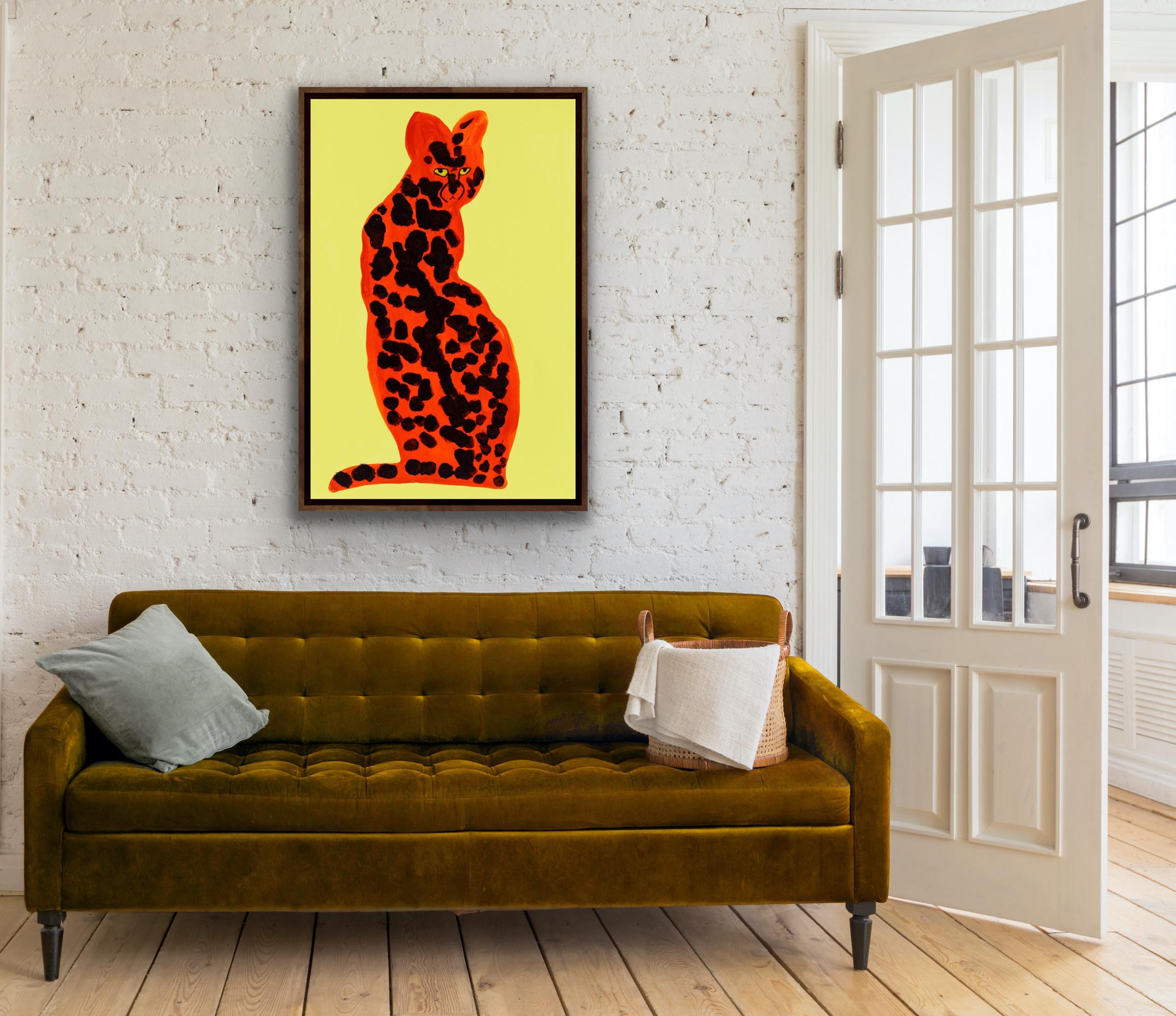 Servalo giallo, Lucy Sheridan, Quadro originale, Quadro di animali, 2022 in vendita 1