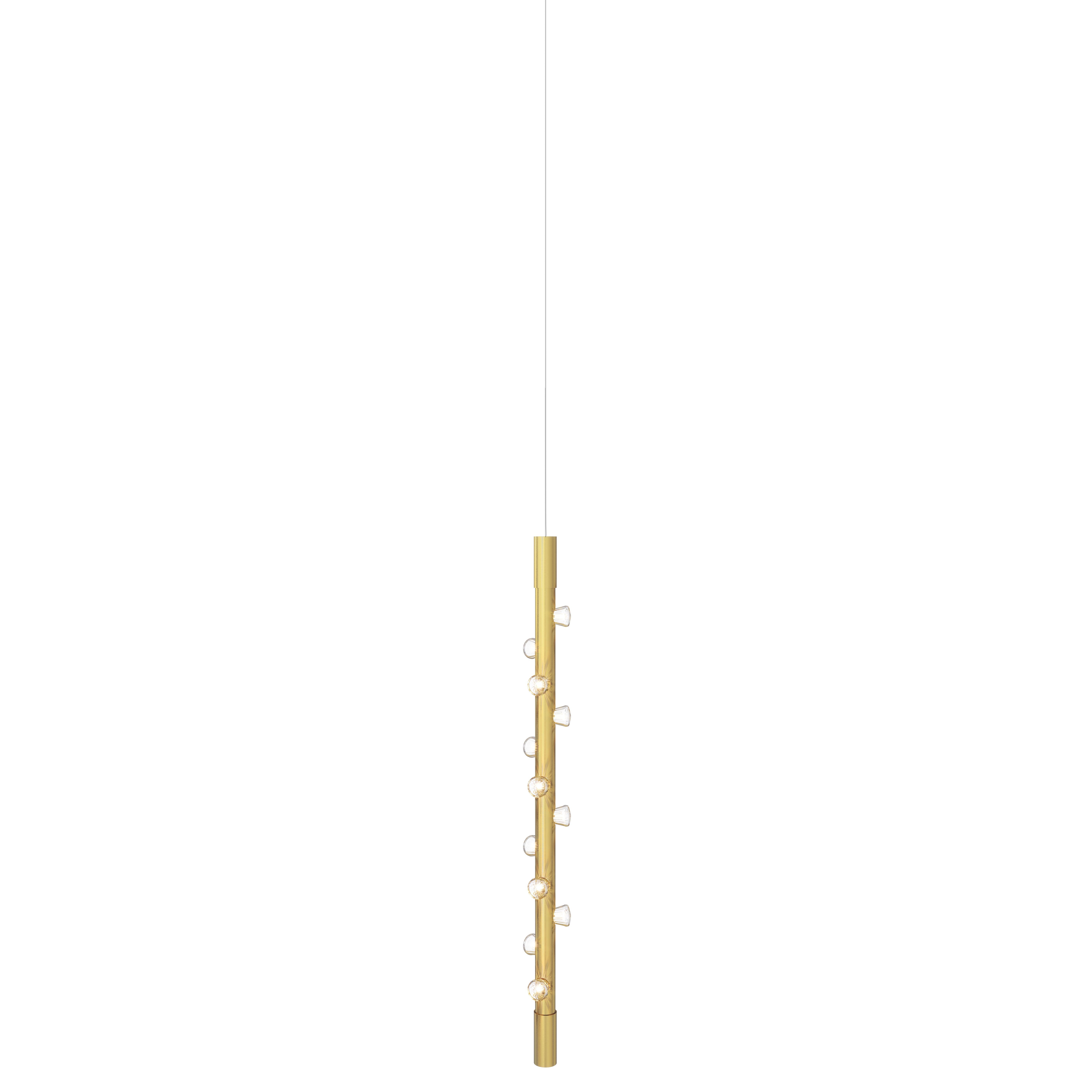 Lucy Pequeña Lámpara Colgante Vertical Contemporánea de Aluminio Bronce by JSPR en Nuevo estado para la venta en Geneve, CH