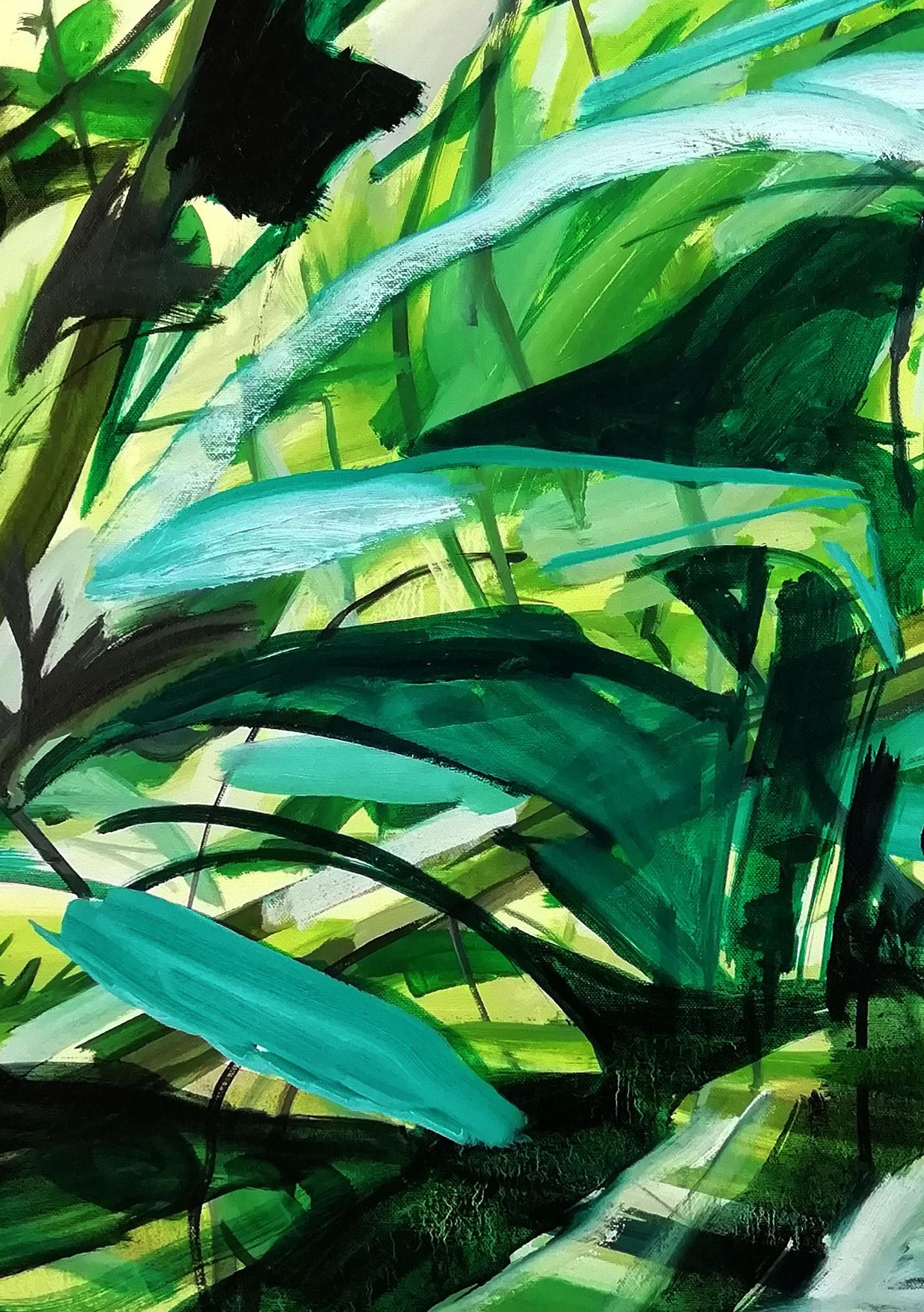 Riverlight, Oil on Board, 100x75cm, 2018 - Painting by Lucy Smallbone