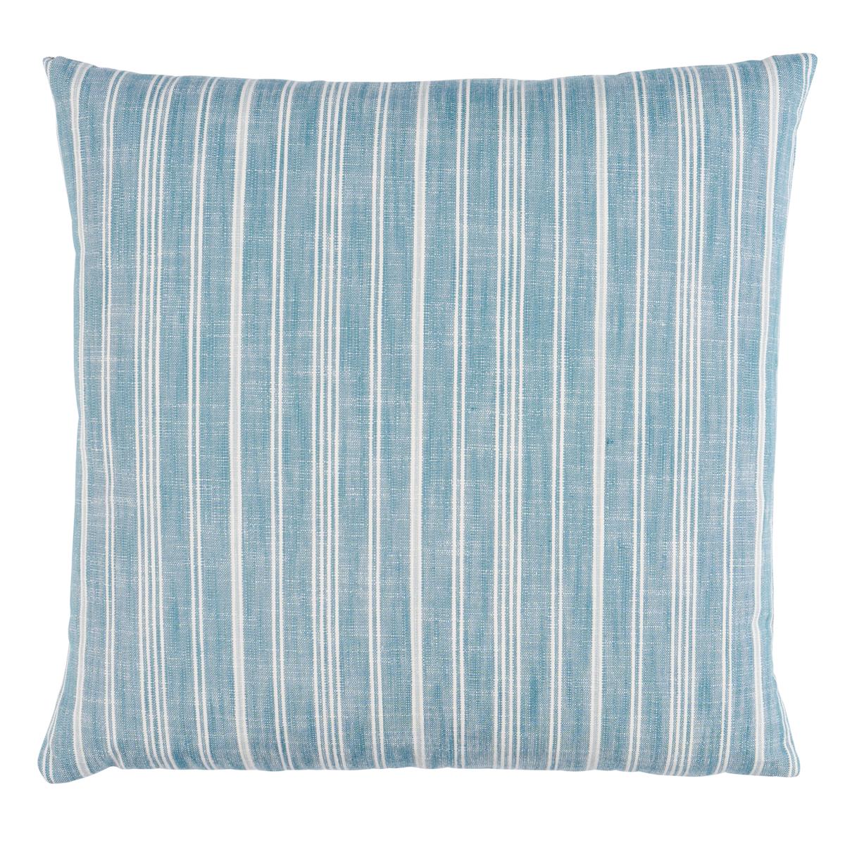 Lucy Stripe Pillow in Indigo 18 x 18" For Sale