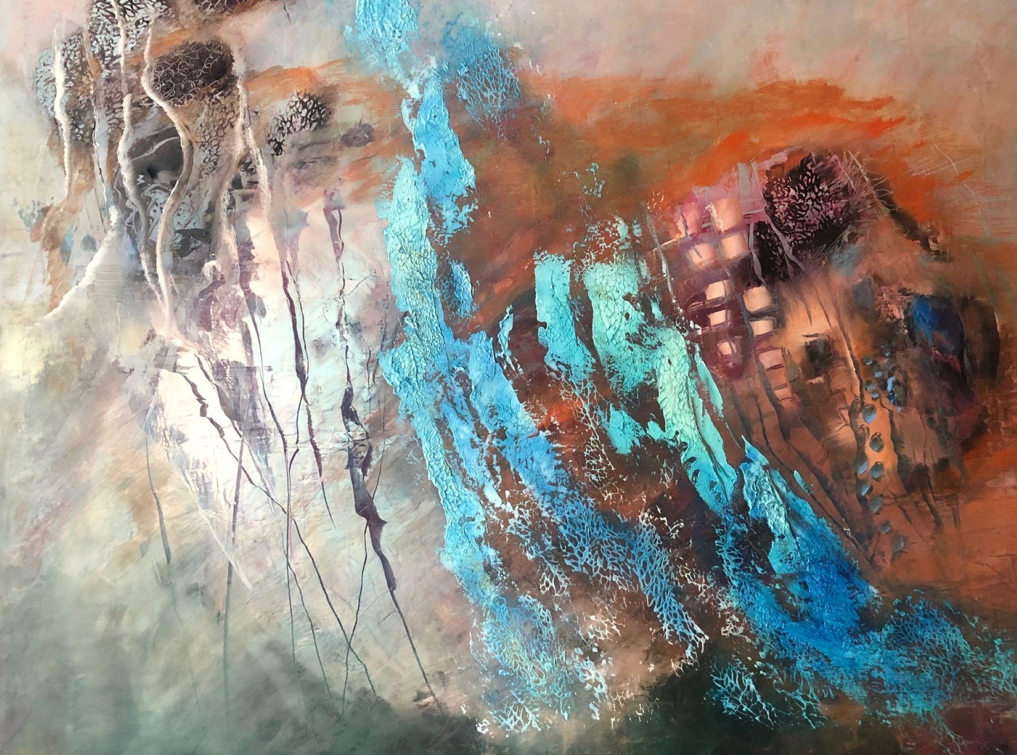 Abstrakter Ausdruck, Gemälde, Öl auf Leinwand – Painting von Ludmila Budanov