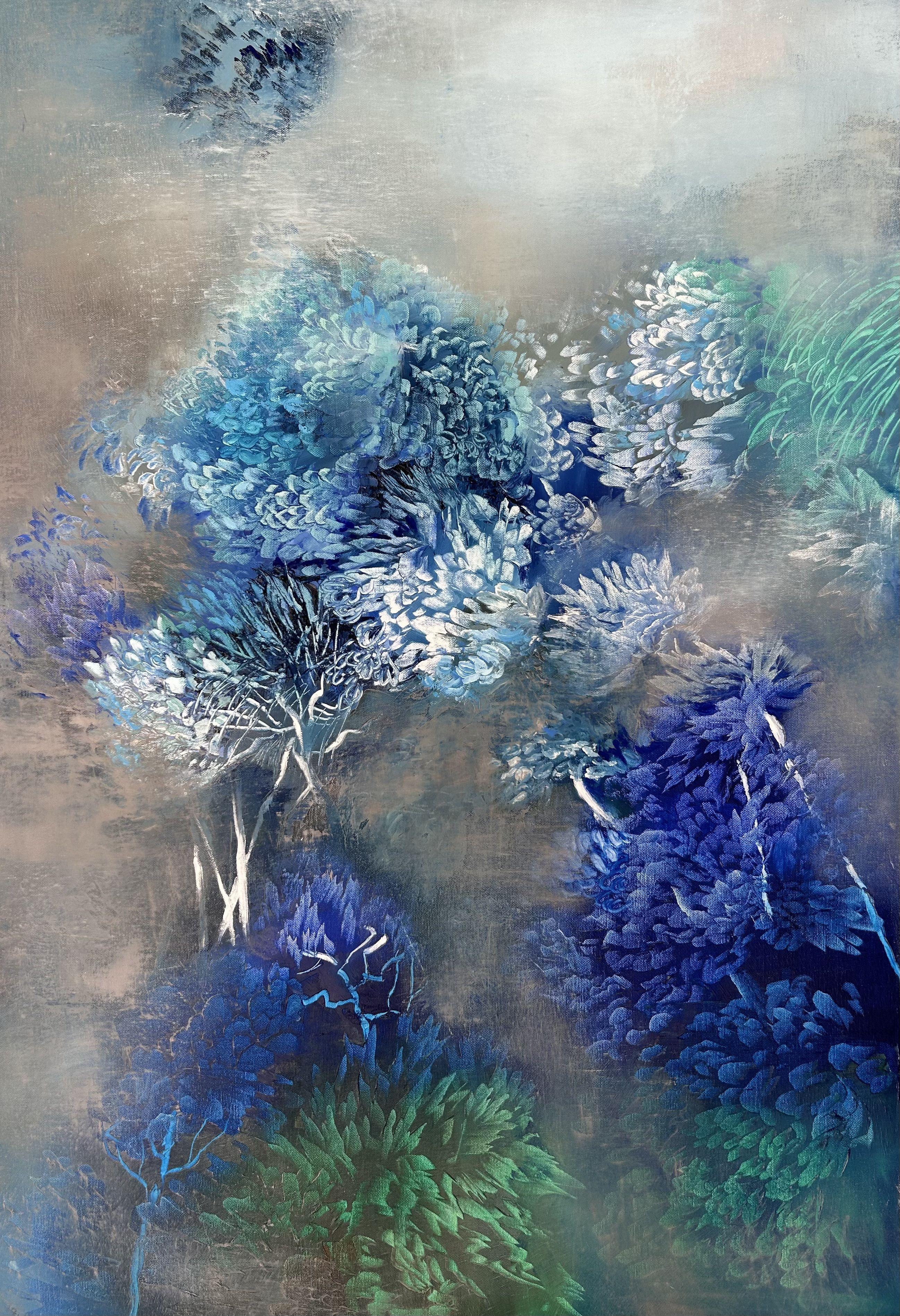 Blaue Galisia, Gemälde, Öl auf Leinwand (Expressionismus), Painting, von Ludmila Budanov