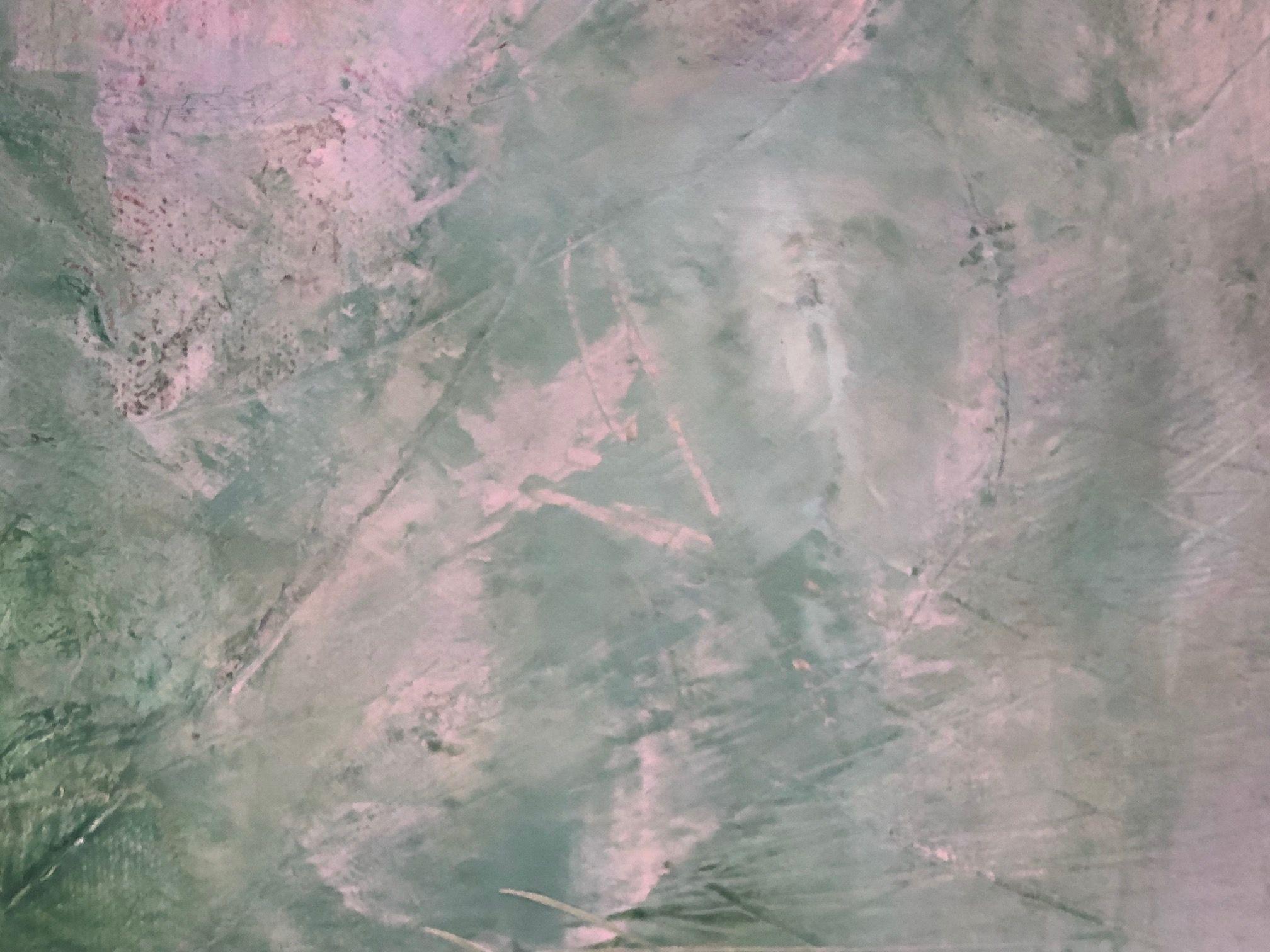 Dieses Werk des Künstlers, das in Farbe und Inhalt lakonisch wirkt, erweckt den Eindruck von Tiefe und Stille. Zum einen wegen der kalten blau-grünen Farbtöne, zum anderen wegen des aufmerksamen Blicks. Ein unwirkliches Auge aus den Tiefen des