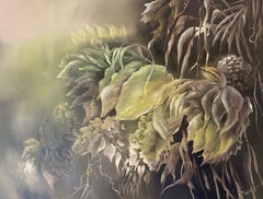 Feuilles, peinture, huile sur toile