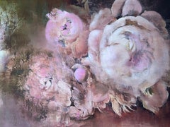 Mes pivoines, peinture, huile sur toile