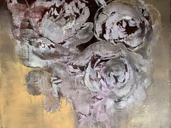 Mes pivoines, peinture, huile sur toile