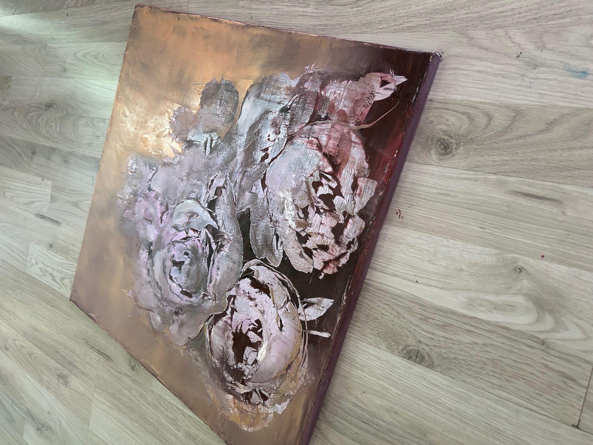 Le mie peonie, Pittura, Olio su tela in vendita 1
