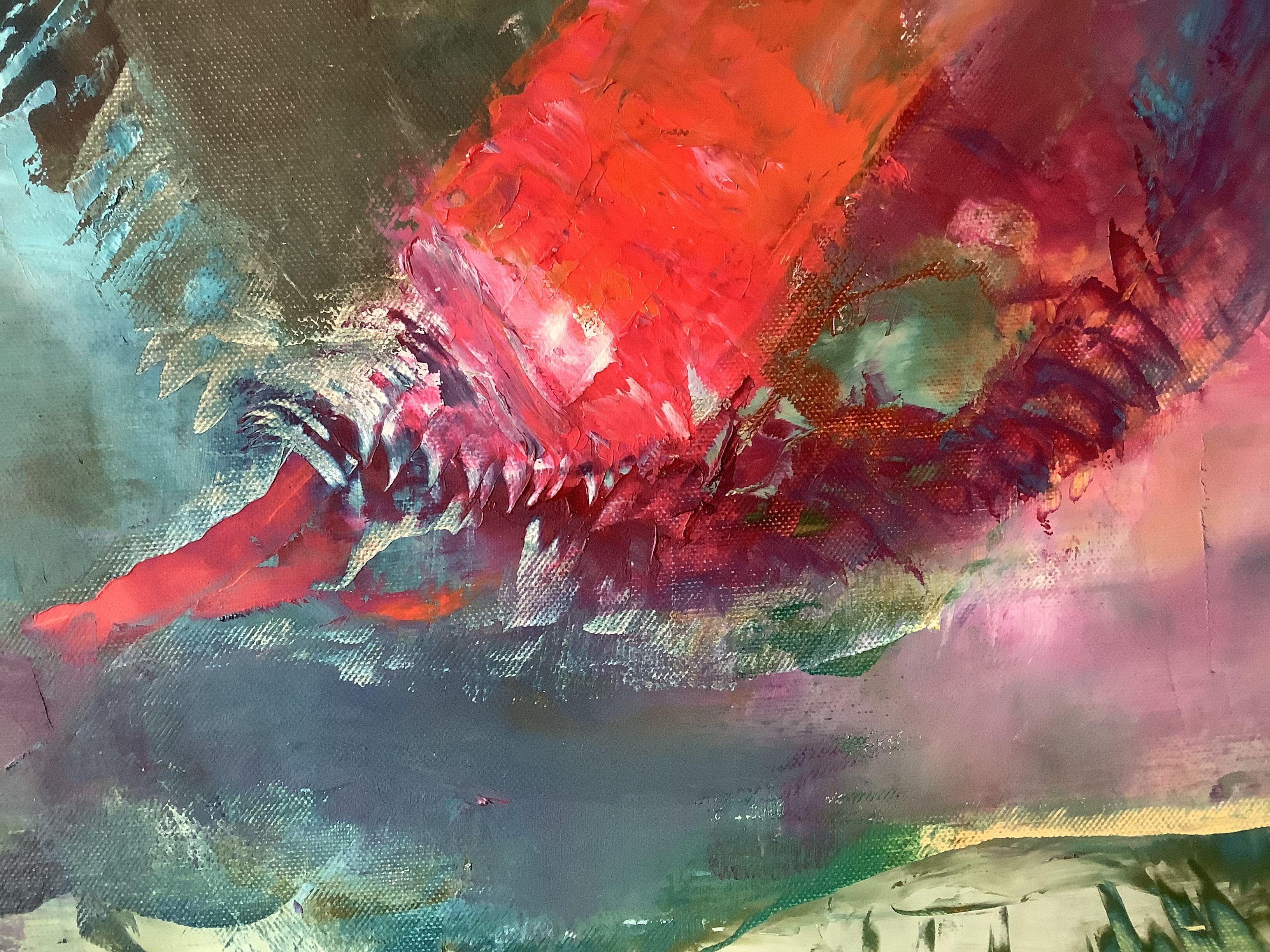 Rosa Energie, Gemälde, Öl auf Leinwand (Abstrakter Expressionismus), Painting, von Ludmila Budanov