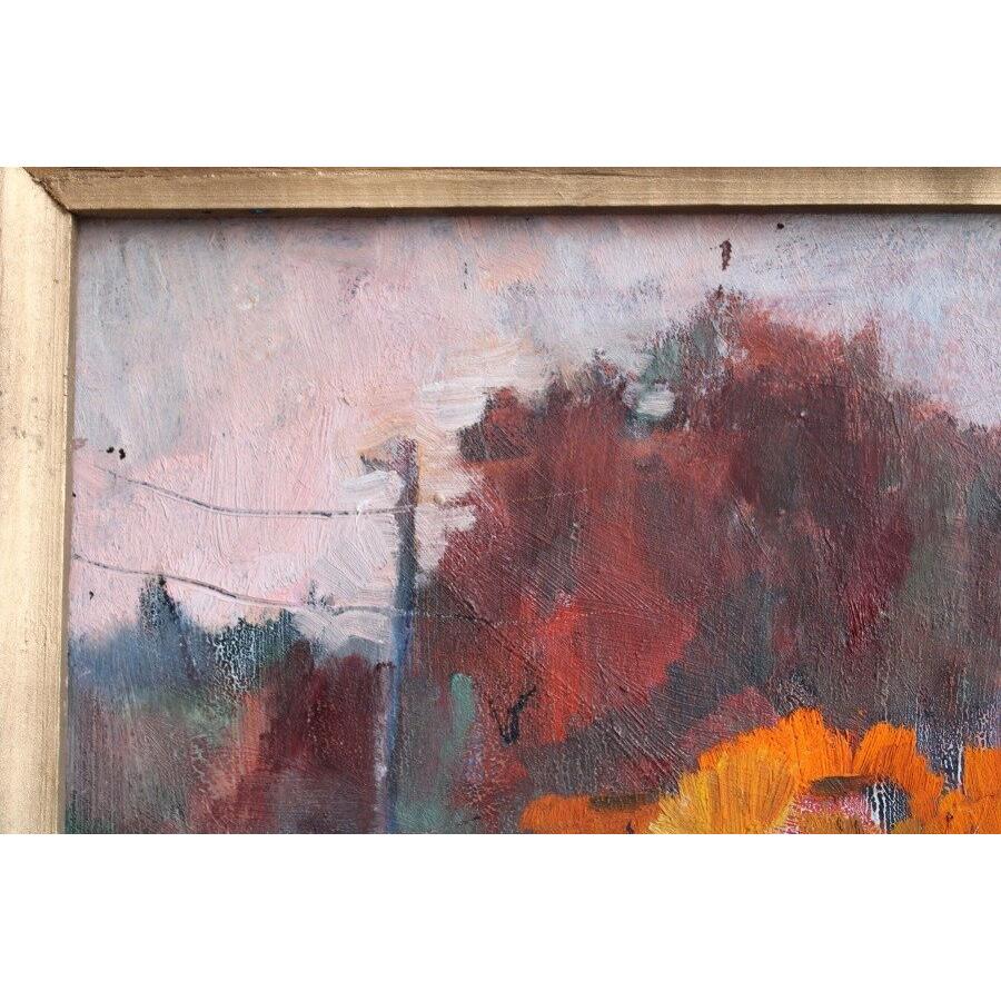 Autunno. 2011, olio su cartone, 48x35 cm - Still-Life Painting Grigio di Ludmila Perec