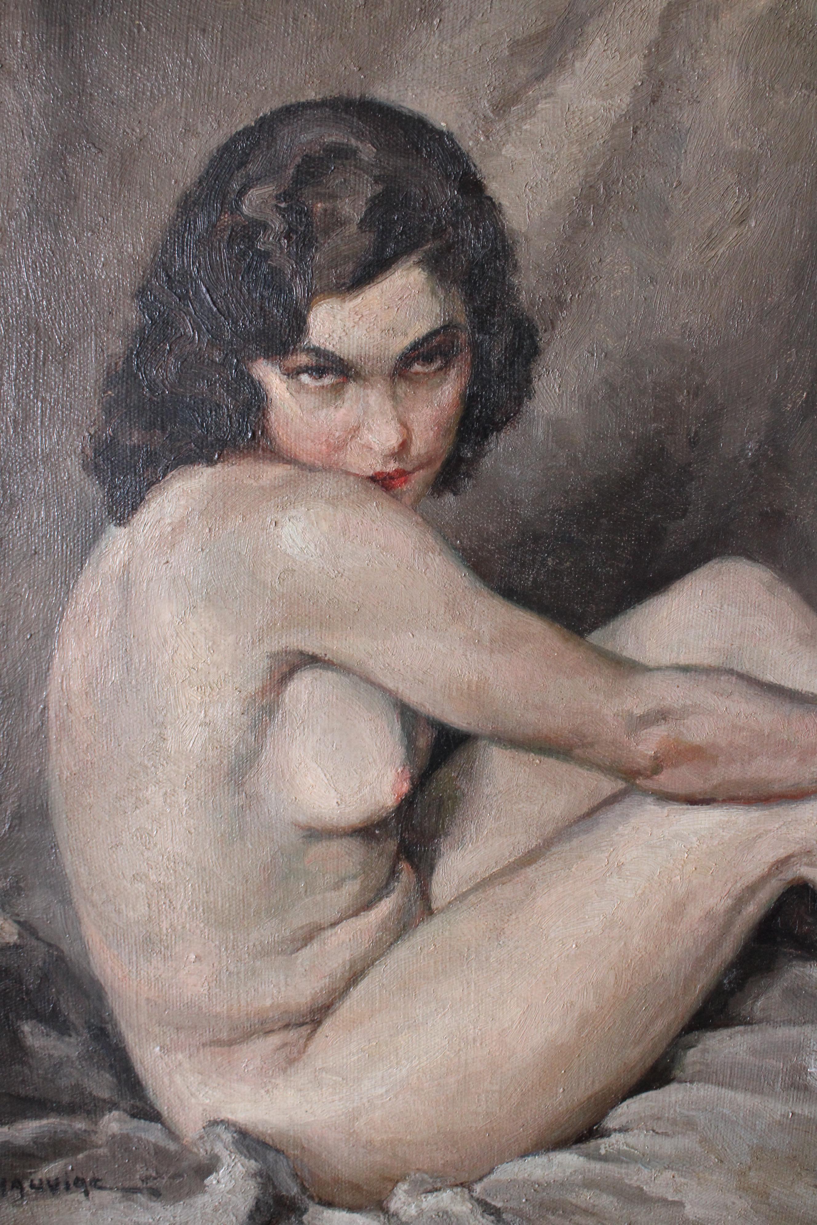 Nude oil painting, French nude portrait of a woman by Ludo Chauviac 6