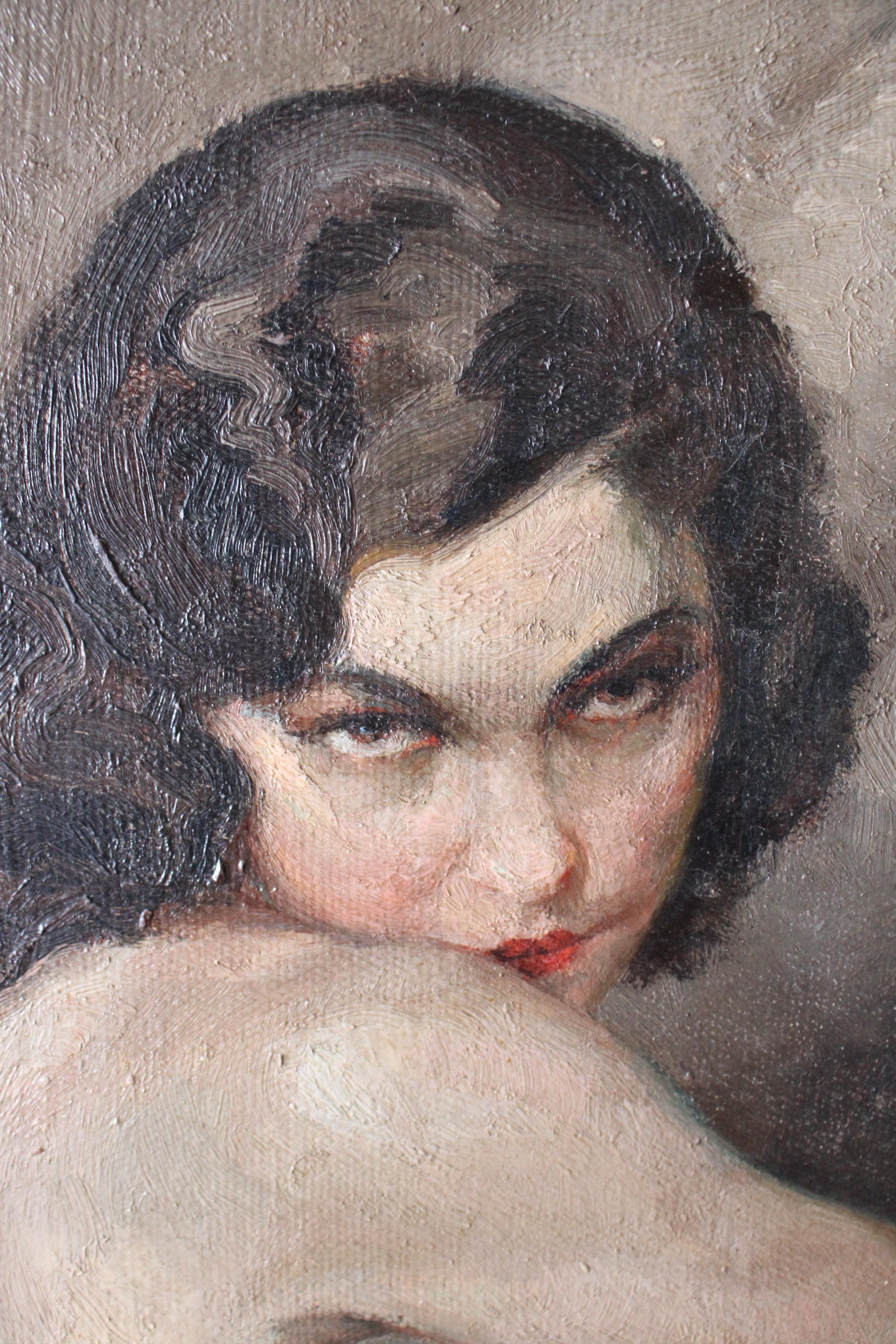 Nude oil painting, French nude portrait of a woman by Ludo Chauviac 8