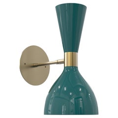 LUDO Wall Sconce in Brass & Enamel, Classic Italian Design, Blueprint Lighting