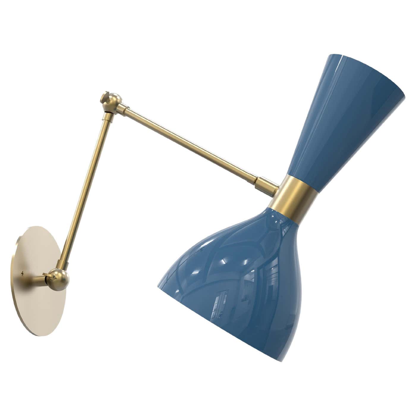 LUDO Articulated Wall Sconce or Lamp inEnamel and Brass, Blueprint ...
