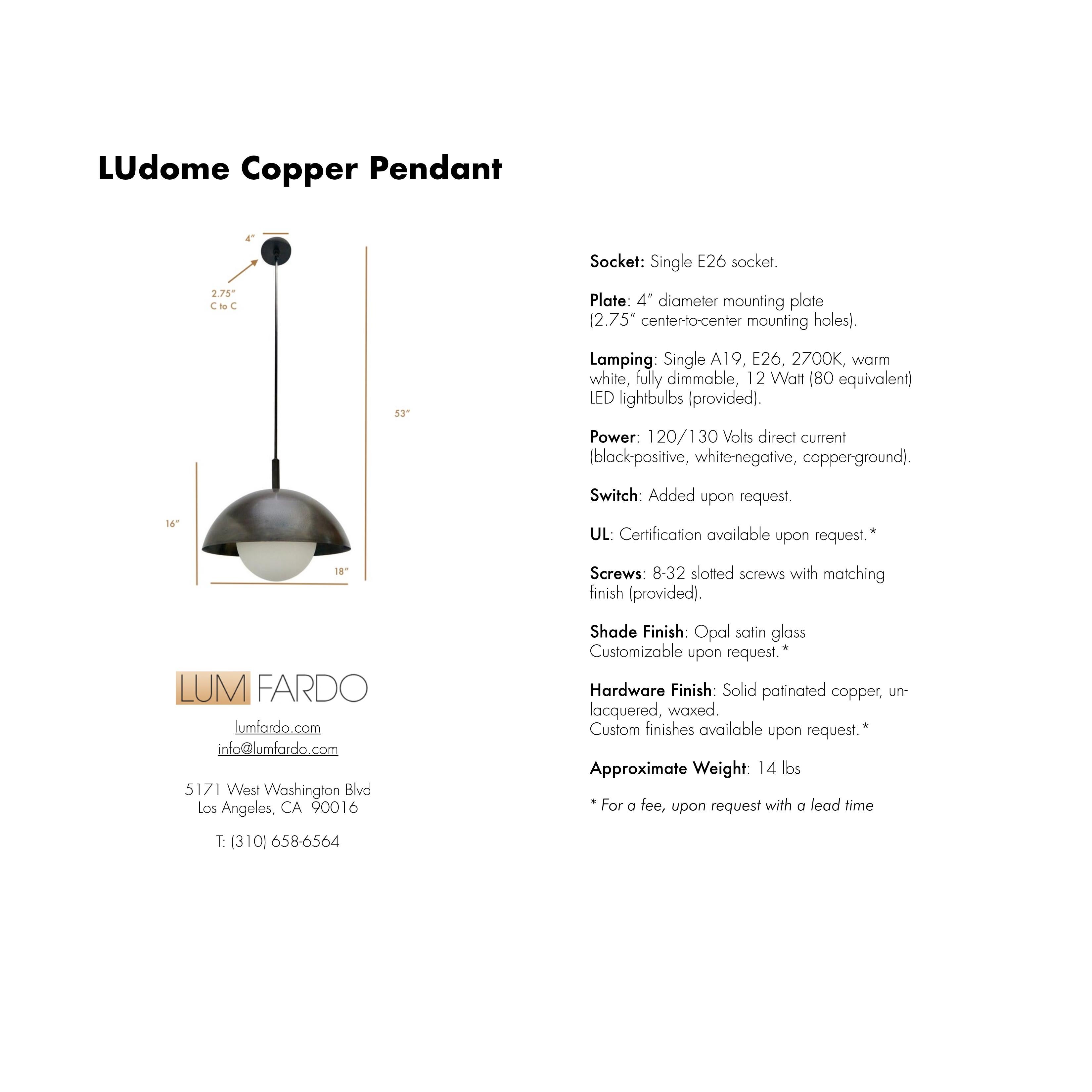 LUdome Copper Pendant For Sale 4
