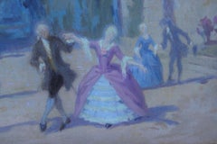 Signed Antique Oil Painting: 'Garden Scene' Impressionist style