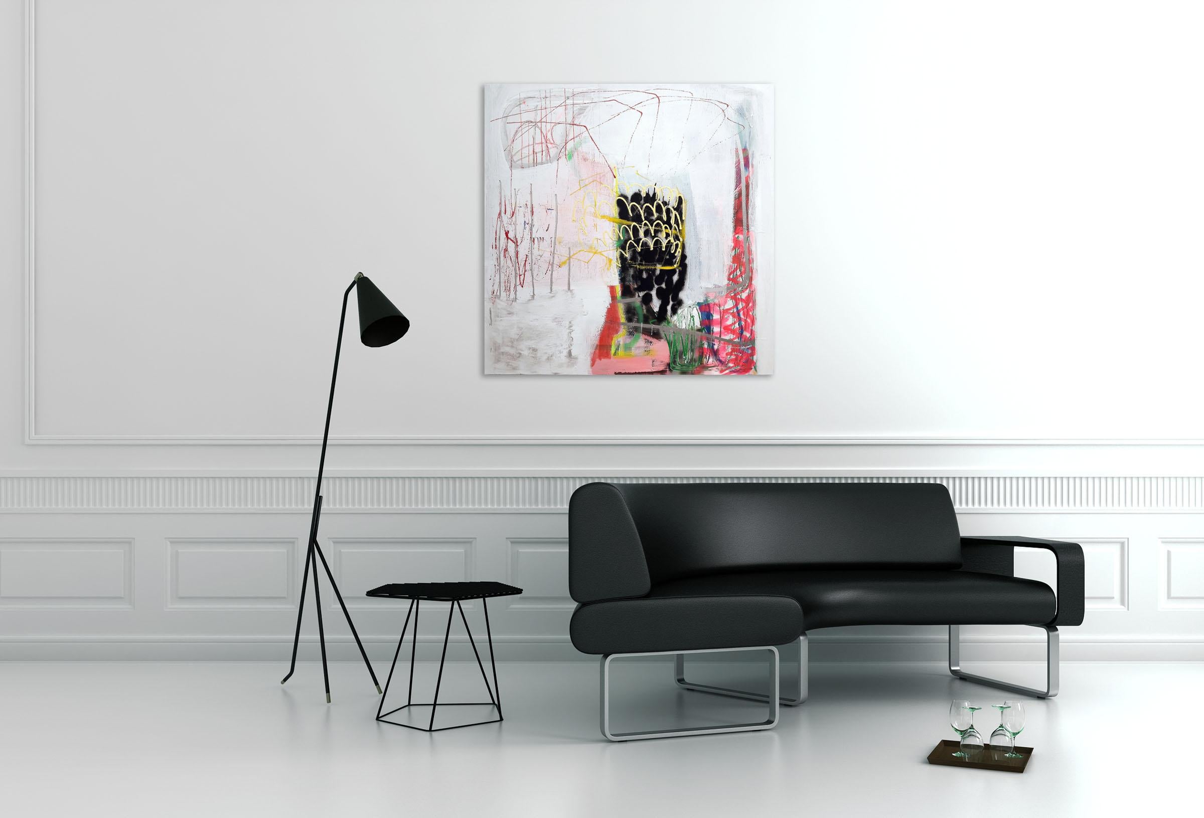 Ananas spritz (Pittura astratta) - Painting di Ludovic Dervillez