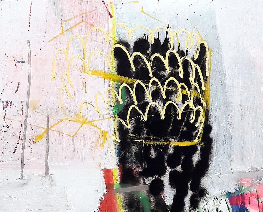 Ananas spritz (Pittura astratta) - Painting Astratto di Ludovic Dervillez