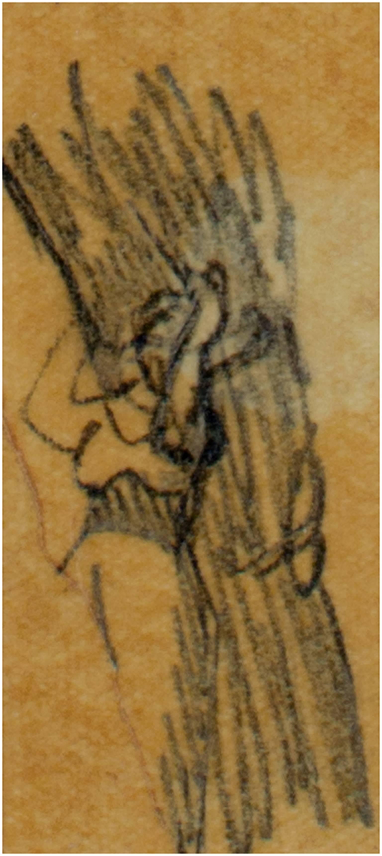 « Femme transportant des branches de bois », dessin au crayon sur papier de Ludovic Rodo Pissarro - Art de Ludovic-Rodo Pissarro