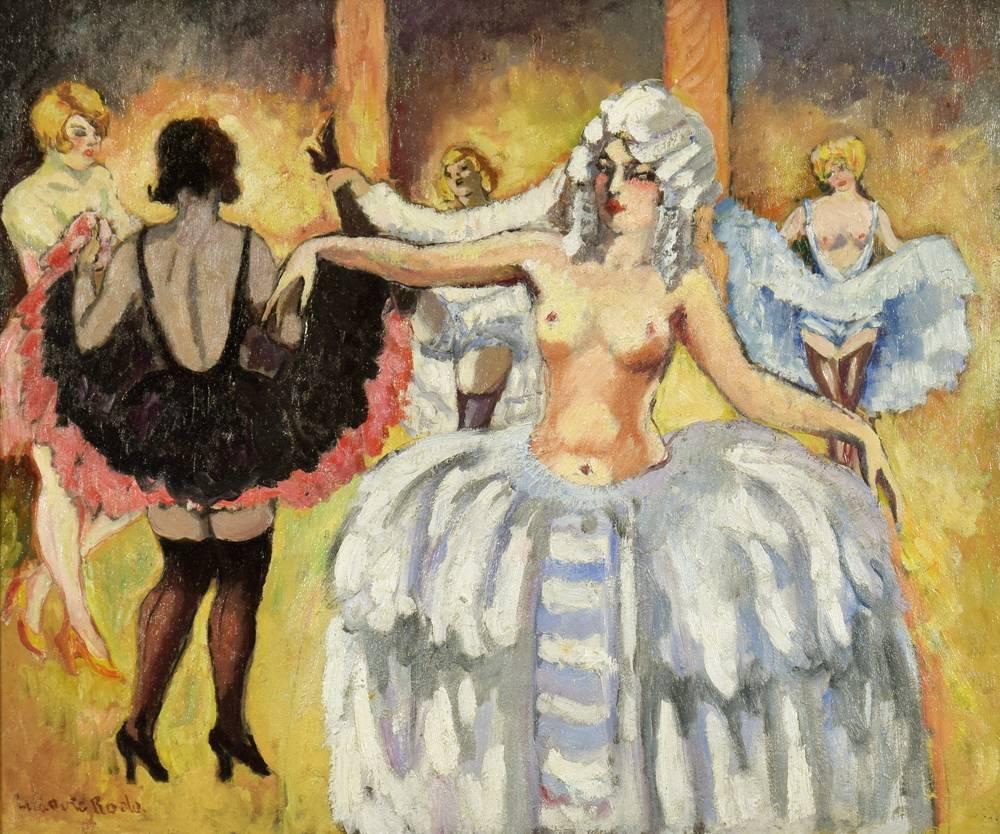 Ludovic-Rodo Pissarro Nude Painting - Cabaret Dancers by LUDOVIC-RODO PISSARRO - Post-Impressionist Art, Paris Scenes