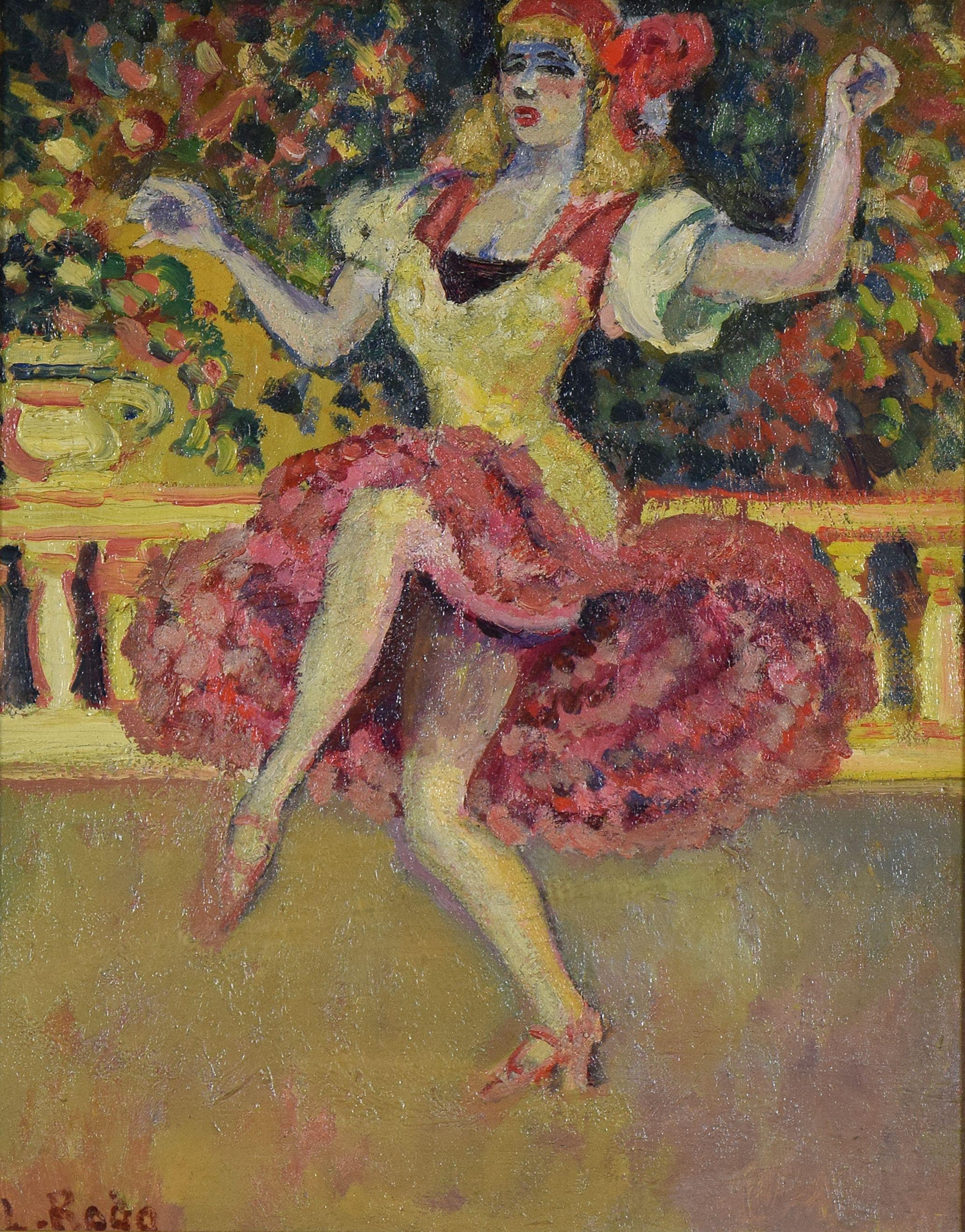 Danseuse au tabarin de Ludovic-Rodo Pissarro - Peinture d'une femme dansant